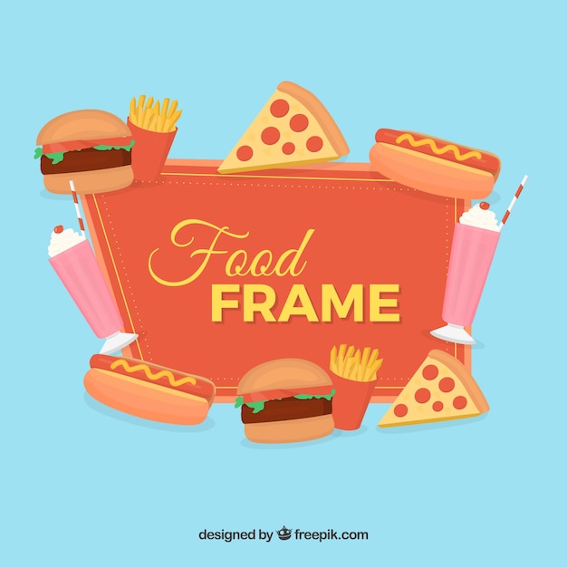 Hand drawn fast food frame