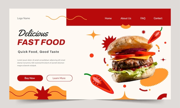 Free Vector hand drawn fast food landing page