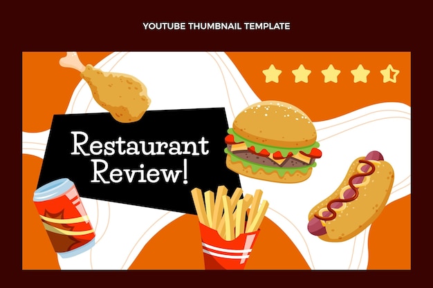 Free Vector hand drawn fast food youtube thumbnail