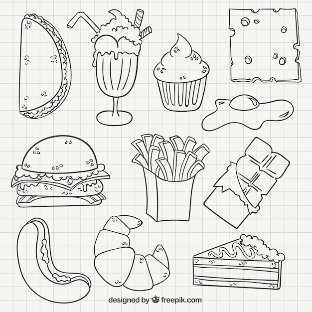 Hand drawn fast food 