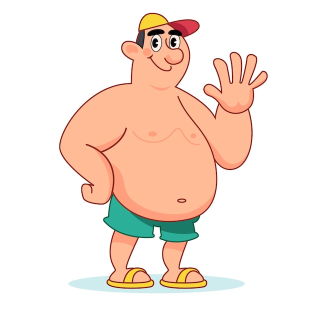 Free vector hand drawn fat person cartoon illustration