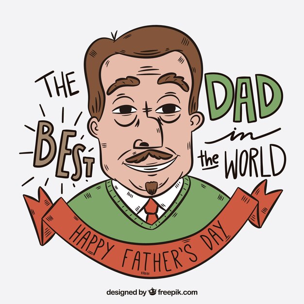 Hand drawn father's day background