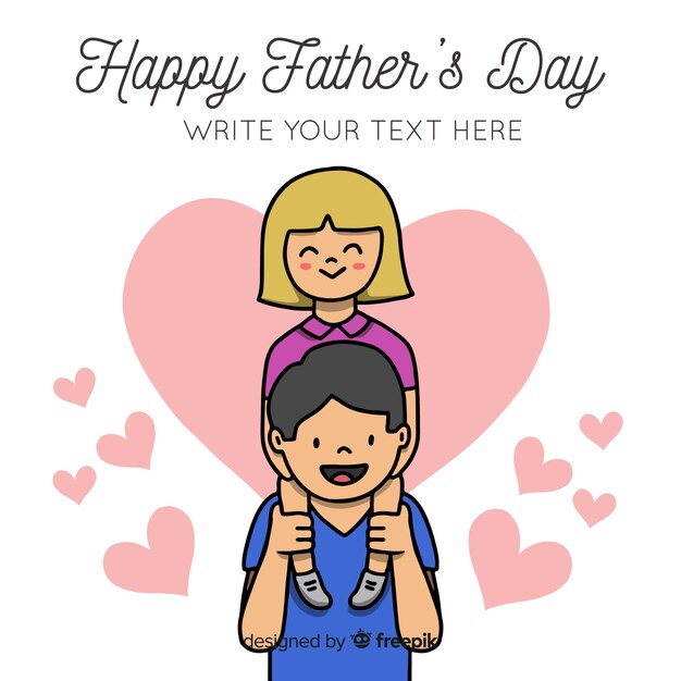 Hand drawn father's day background