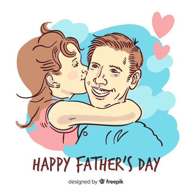 Free vector hand drawn father's day background