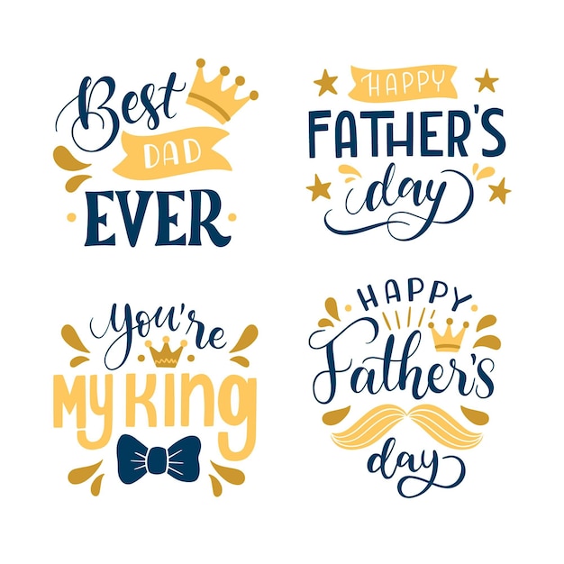 Free Vector hand drawn father's day badge collection