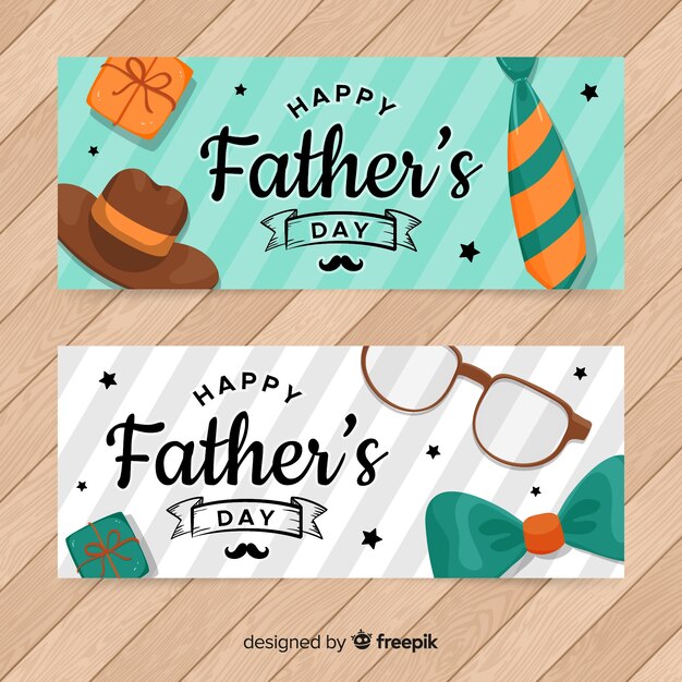 Hand drawn father's day banners