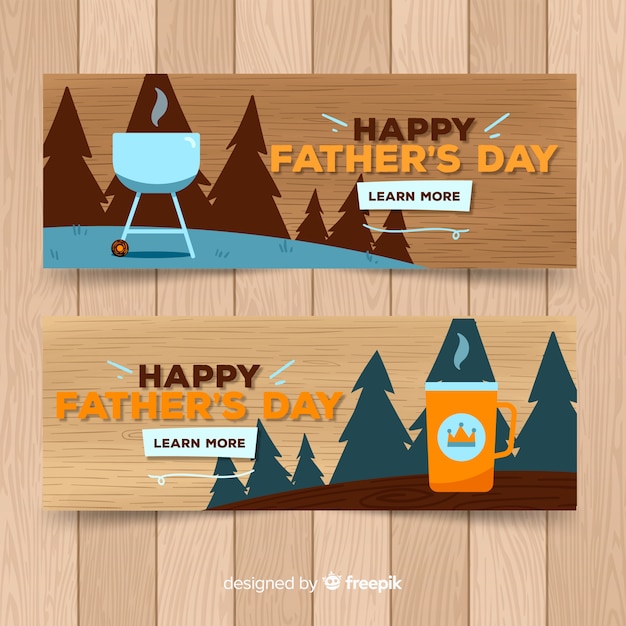 Free Vector hand drawn father's day banners