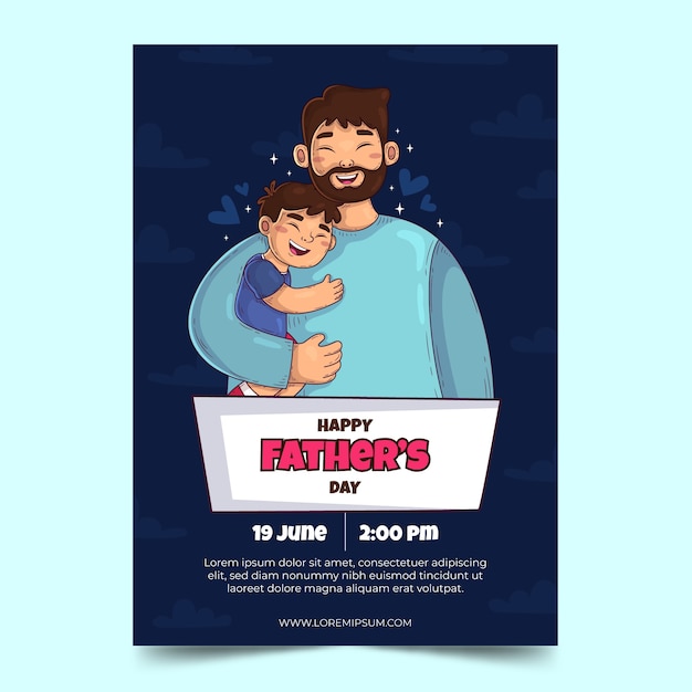 Free vector hand drawn father's day flyer template