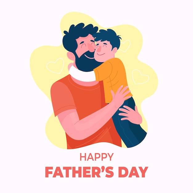 Hand drawn father's day illustration