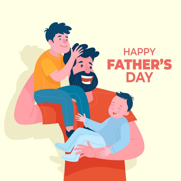 Hand drawn father's day illustration