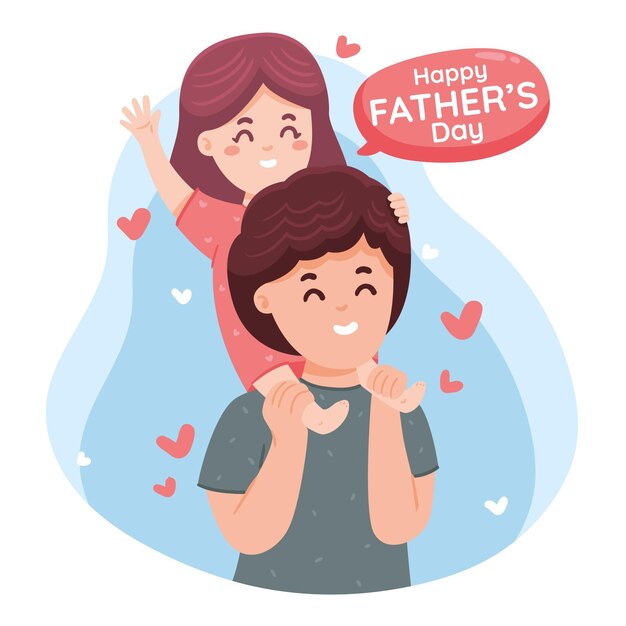 Hand drawn father's day illustration