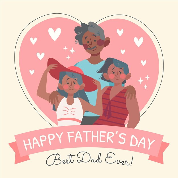 Hand drawn father's day illustration