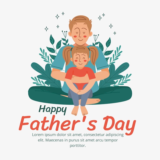 Hand drawn father's day illustration