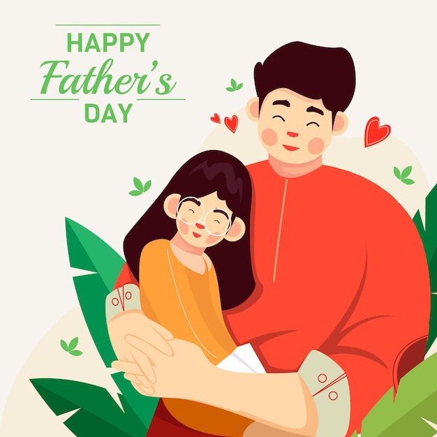 Hand drawn father's day illustration