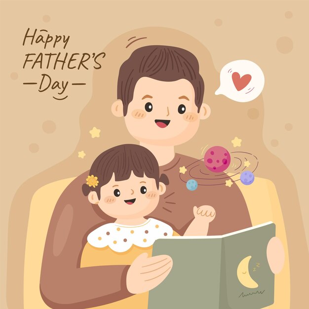 Hand drawn father's day illustration