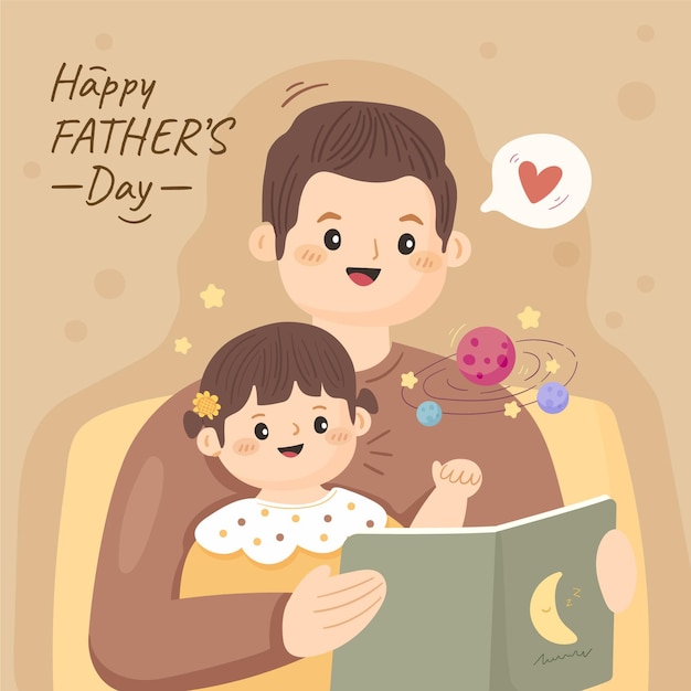 Hand drawn father's day illustration