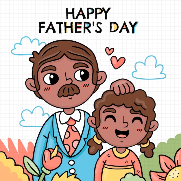 Hand drawn father's day illustration