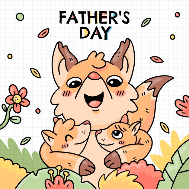 Hand drawn father's day illustration