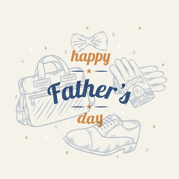 Hand drawn father's day illustration