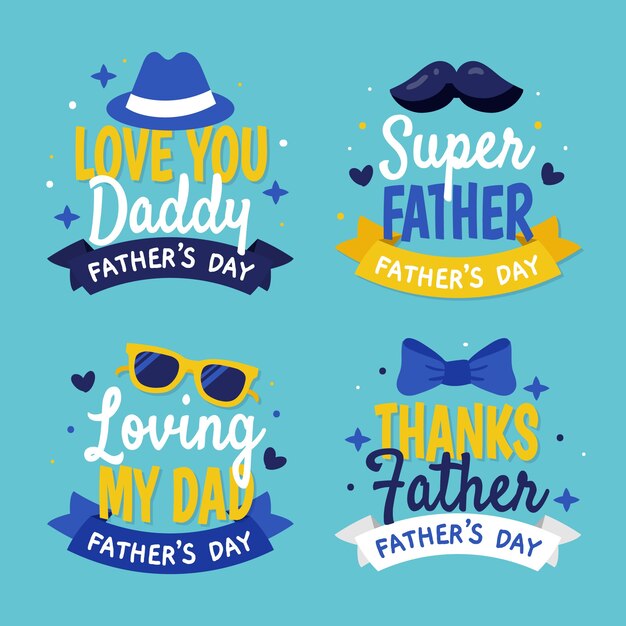 Hand drawn father's day labels