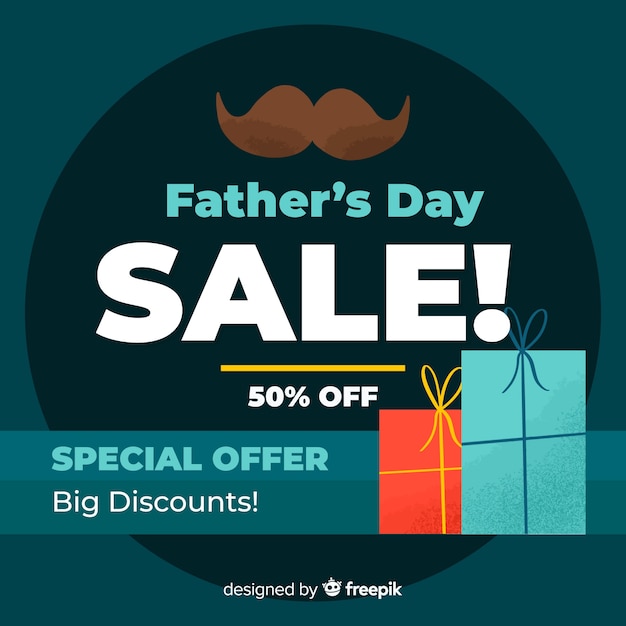 Free Vector hand drawn father's day sale background