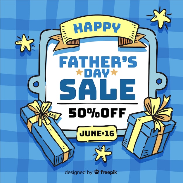 Free Vector hand drawn father's day sale background