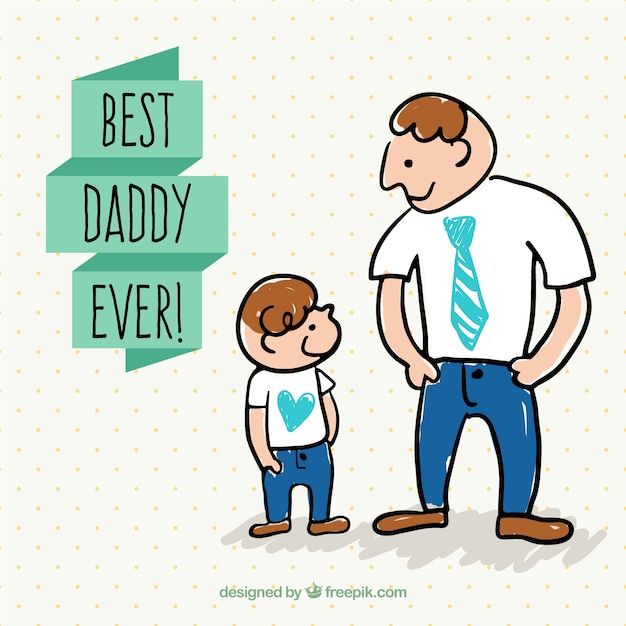 Free Vector hand drawn fathers day card