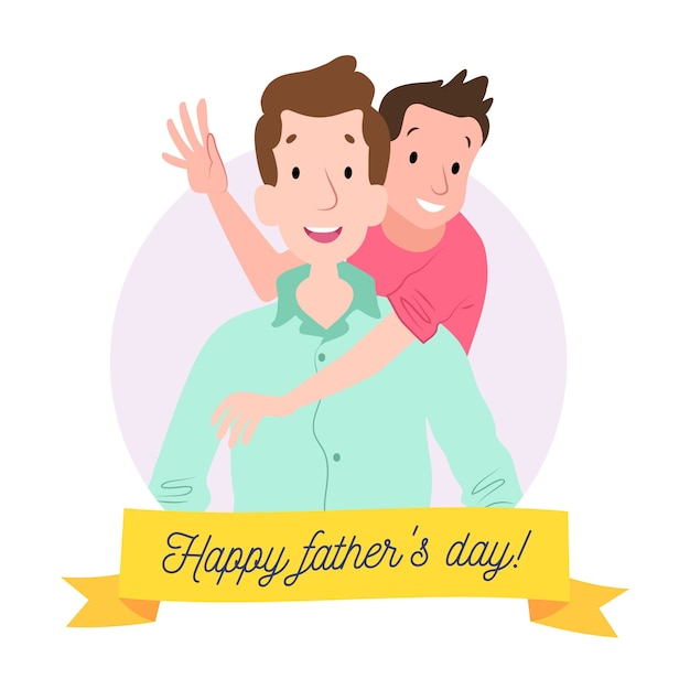 Free Vector hand-drawn fathers day illustration theme