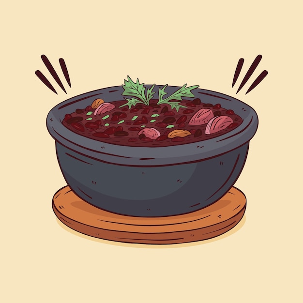 Free Vector hand drawn feijoada illustration