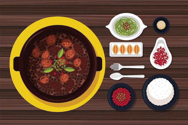 Free vector hand drawn feijoada illustration