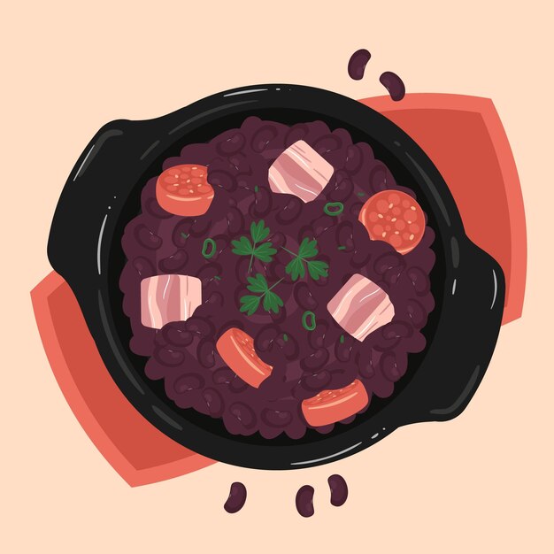 Hand drawn feijoada illustration