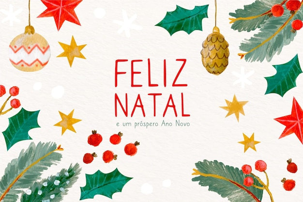 Hand drawn feliz natal concept