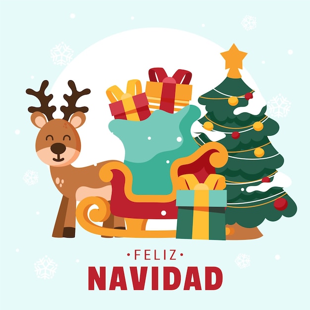 Hand drawn feliz navidad