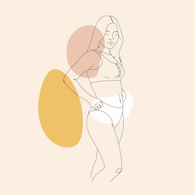 Free vector hand drawn female body outline