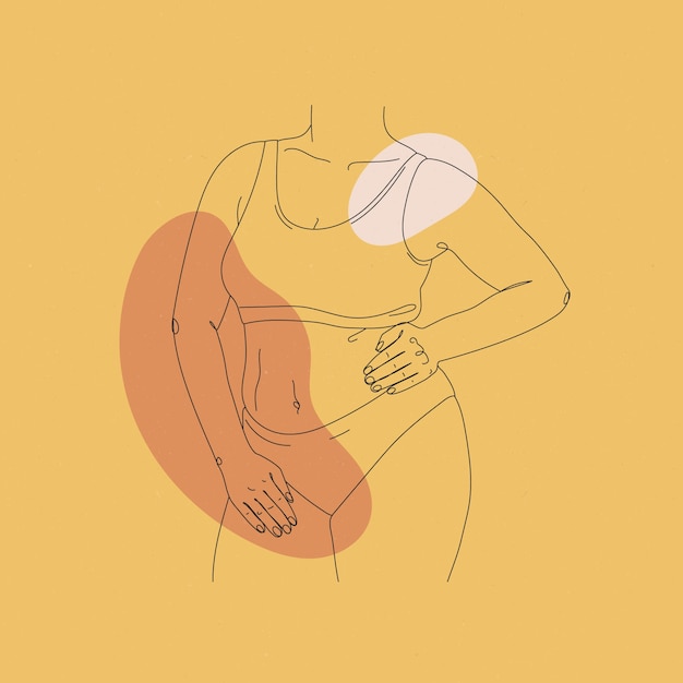 Hand drawn female body outline