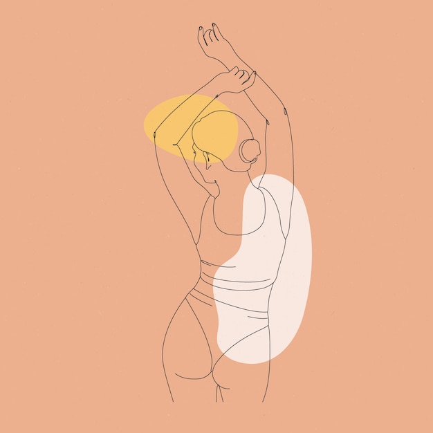 Hand drawn female body outline