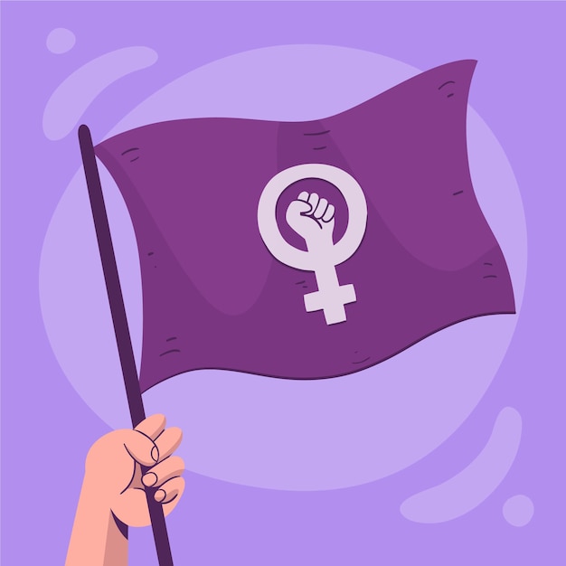 Free Vector hand drawn feminist flag