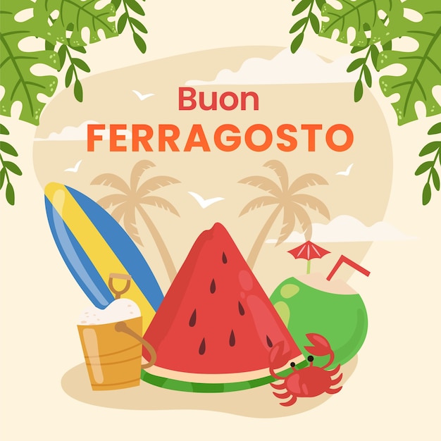 Free Vector hand drawn ferragosto illustration