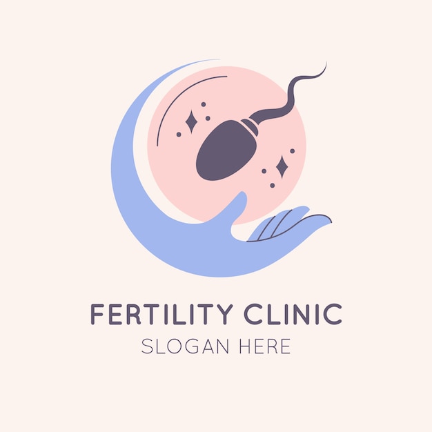 Free Vector hand drawn fertility clinic logo template