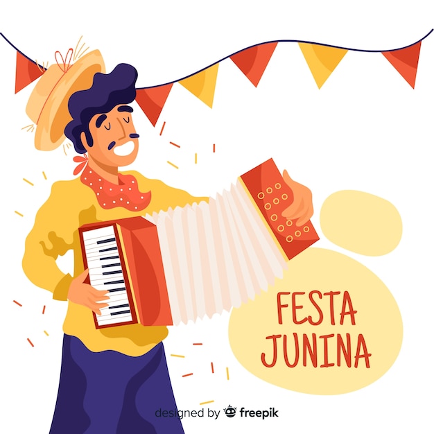 Hand drawn festa junina background