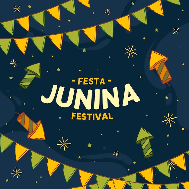 Hand drawn festa junina background