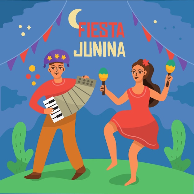 Hand drawn festa junina concept