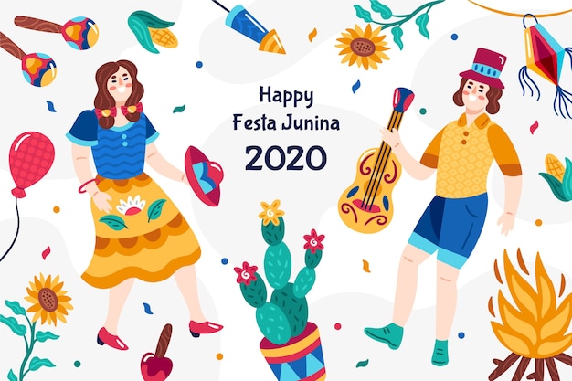 Hand-drawn festa junina design