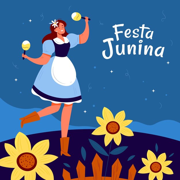 Hand drawn festa junina illustration