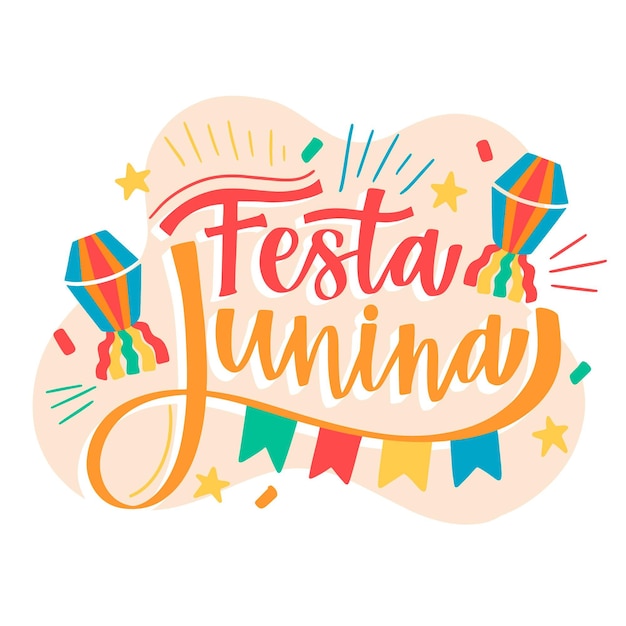 Hand drawn festa junina lettering