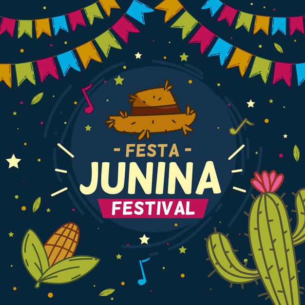 Hand drawn festa junina wallpaper