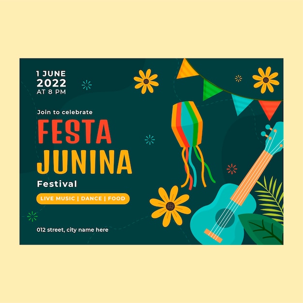 Free Vector hand drawn festas juninas invitation