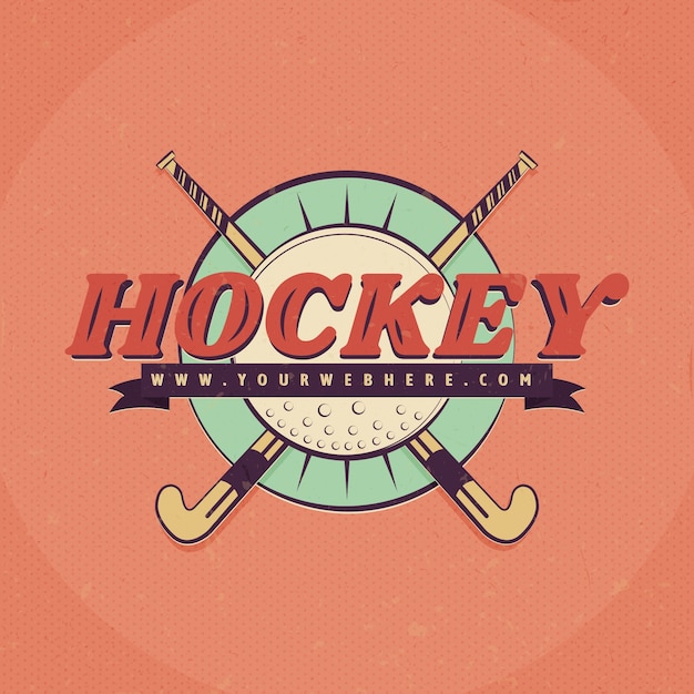 Free vector hand drawn field hockey logo template