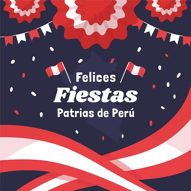 Free vector hand drawn fiestas patrias de peru illustration