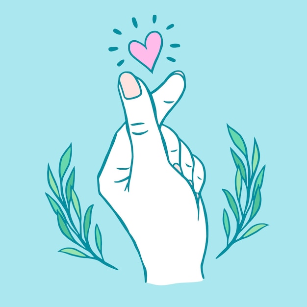 Free Vector hand drawn finger heart